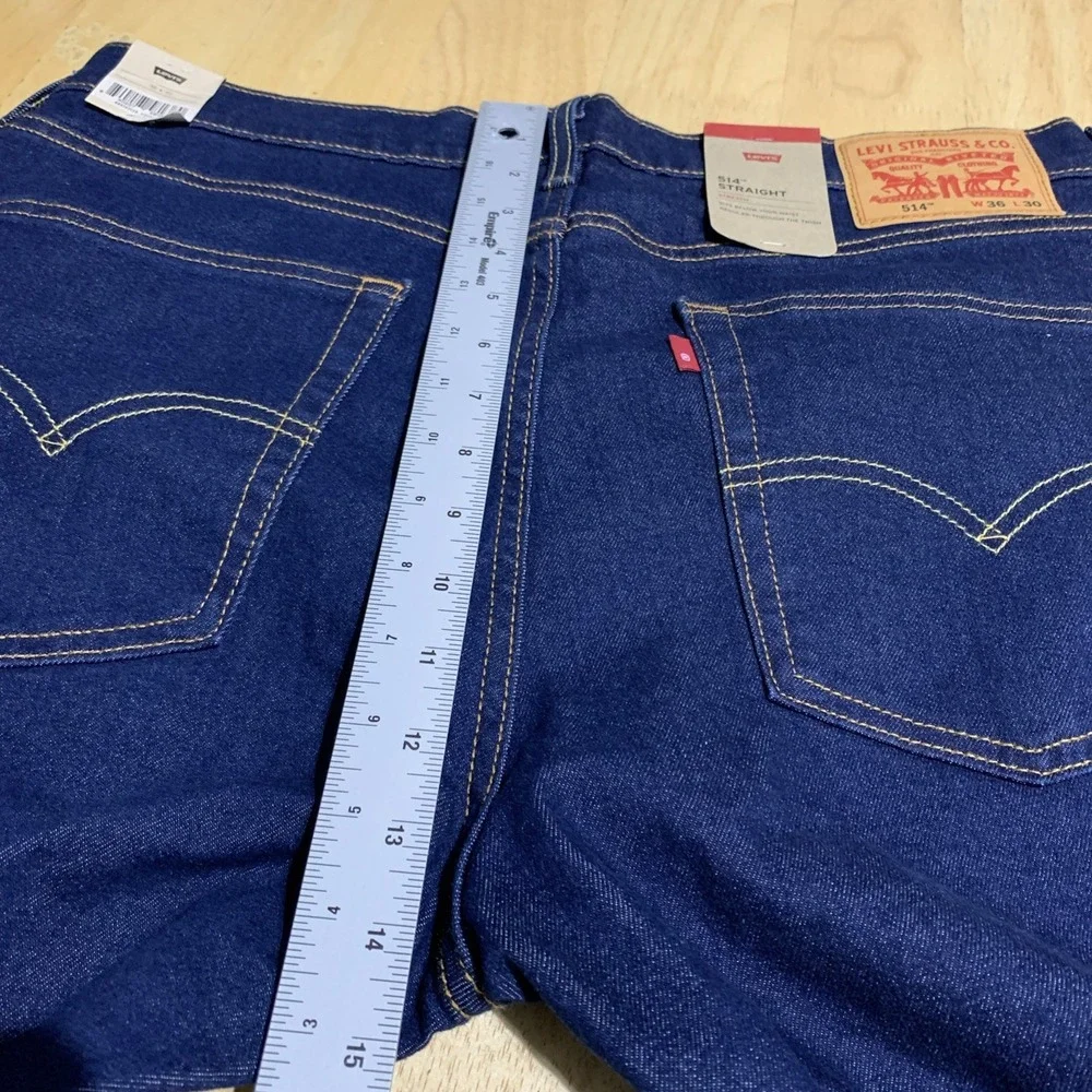 Levi's 514 Men's Straight Fit Stretch Jeans Rinsed Blue W36X30L